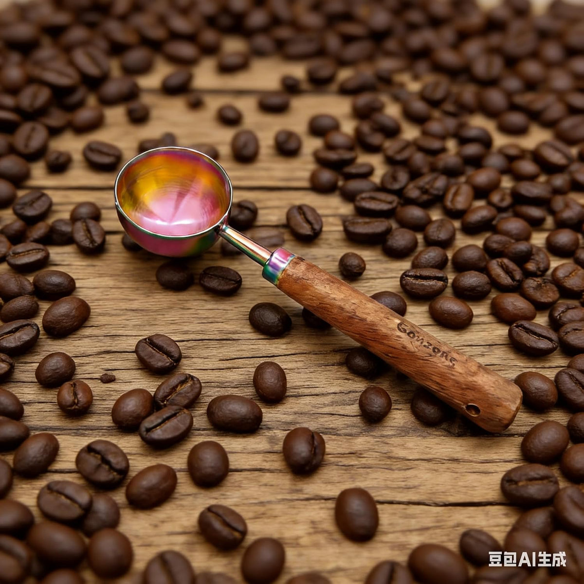 Vintage Coffee Measuring Spoon - 304 Stainless Steel,Coffee Scoop, 10g Capacity, Walnut Handle - Perfect for Coffee, Tea, and More (Gunmetal)