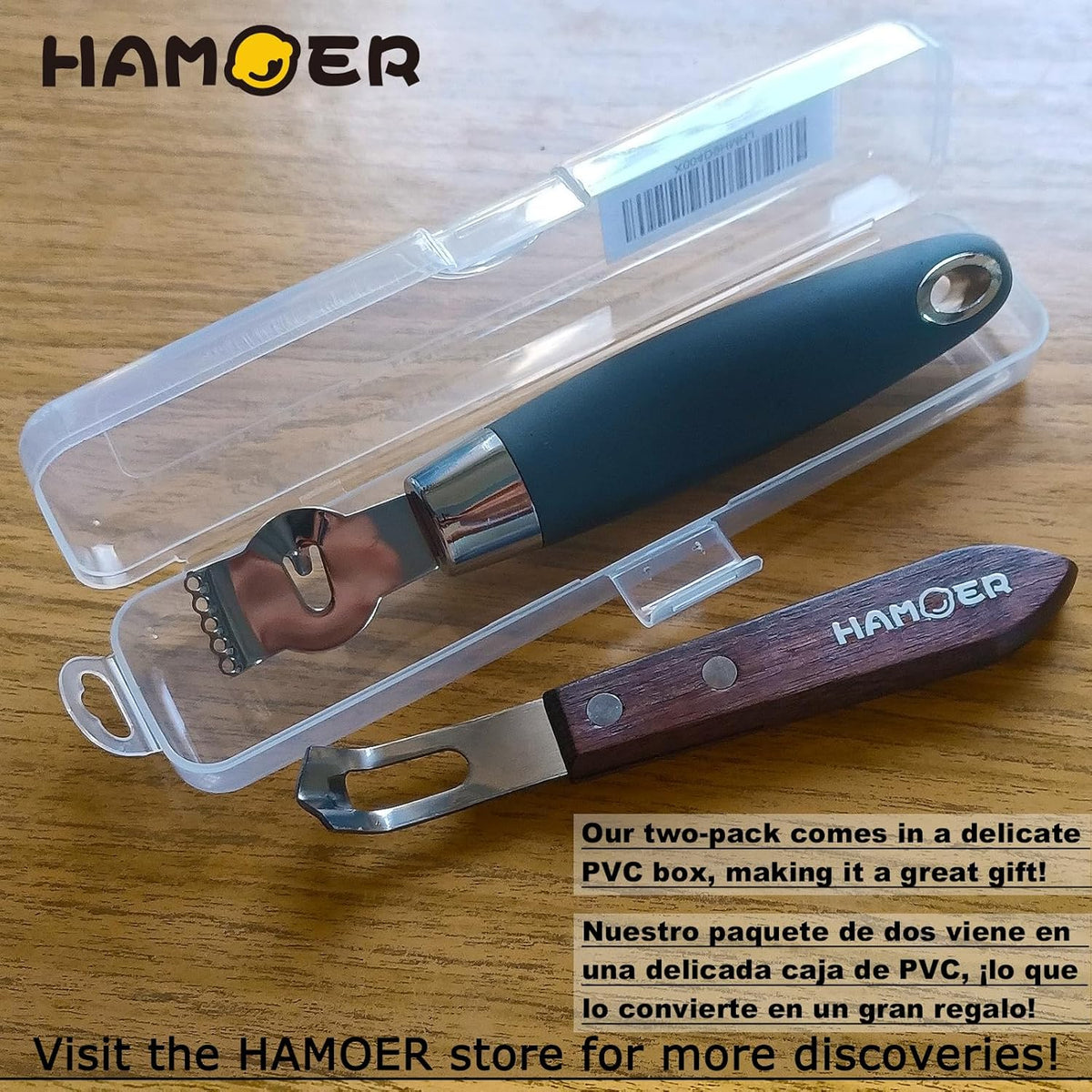 Lemon Zester & Channel Knife 2Tools for Cocktails with a storage box | Stainless steel blade,Home Bars Bartender Gift,Carving Tool for Garnishing,for Cocktails,Citrus Twist Grates Tool