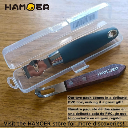 Lemon Zester & Channel Knife 2Tools for Cocktails with a storage box | Stainless steel blade,Home Bars Bartender Gift,Carving Tool for Garnishing,for Cocktails,Citrus Twist Grates Tool