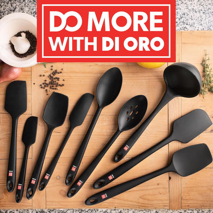 Silicone Spatula Set - 600F Heat Resistant, 3-Pc Black