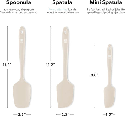 Silicone Spatula Set - 600F Heat Resistant, 3-Pc Black