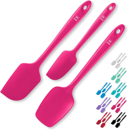 Silicone Spatula Set - 600F Heat Resistant, 3-Pc Black