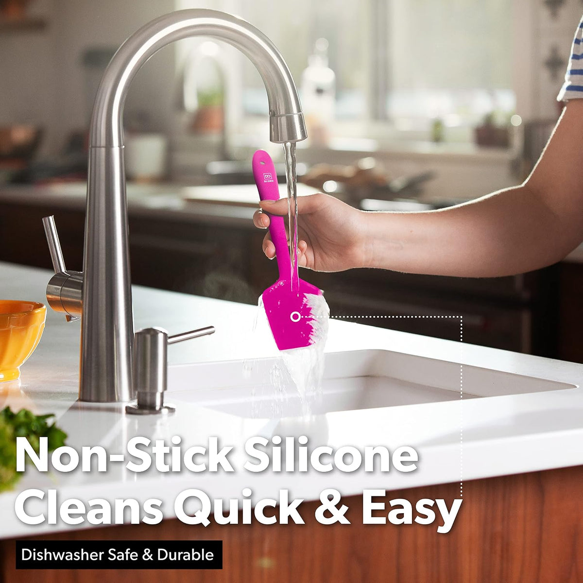 Silicone Spatula Set - 600F Heat Resistant, 3-Pc Black