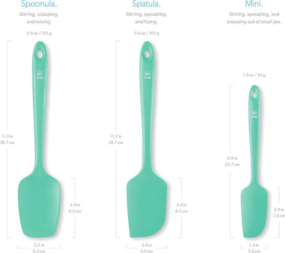 Silicone Spatula Set - 600F Heat Resistant, 3-Pc Black