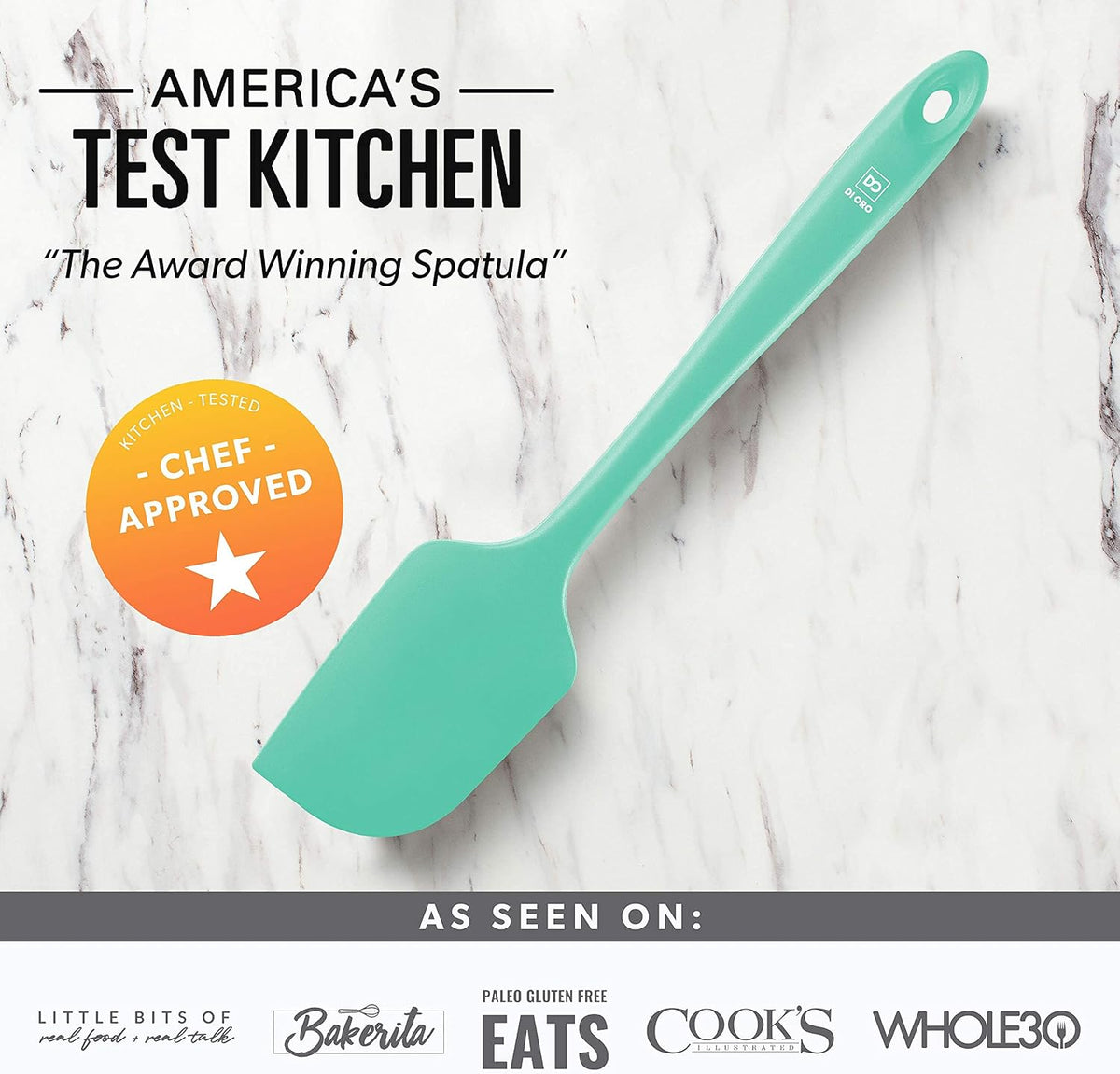 Silicone Spatula Set - 600F Heat Resistant, 3-Pc Black