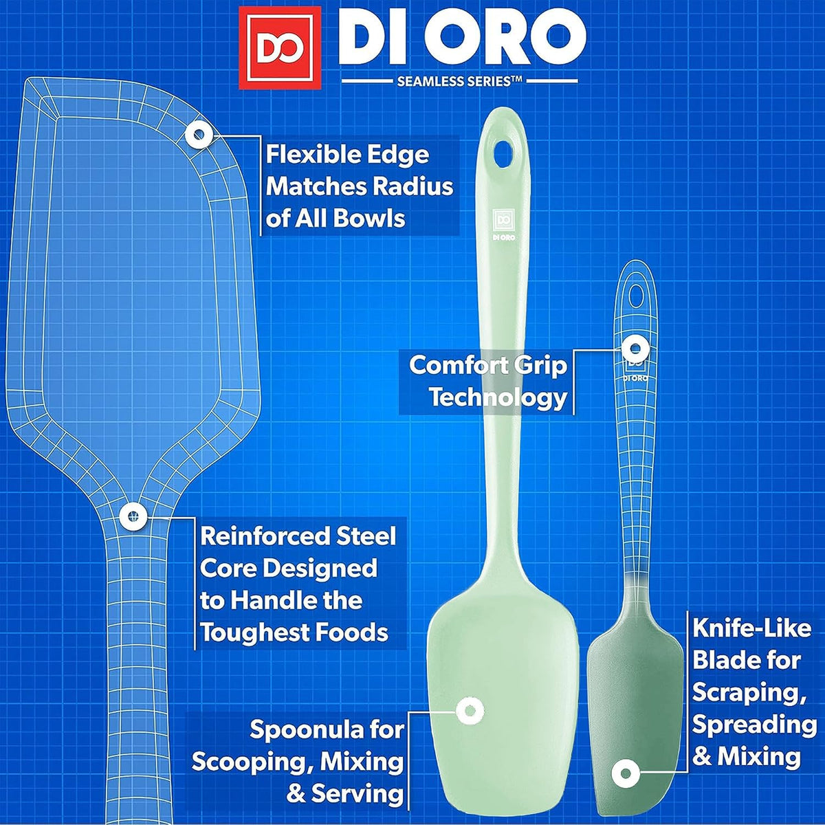 Silicone Spatula Set - 600F Heat Resistant, 3-Pc Black