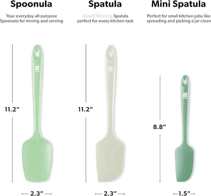 Silicone Spatula Set - 600F Heat Resistant, 3-Pc Black