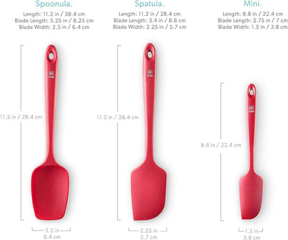 Silicone Spatula Set - 600F Heat Resistant, 3-Pc Black