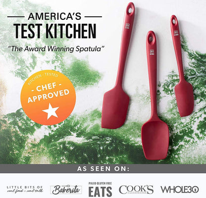 Silicone Spatula Set - 600F Heat Resistant, 3-Pc Black