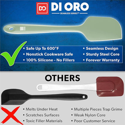 Silicone Spatula Set - 600F Heat Resistant, 3-Pc Black