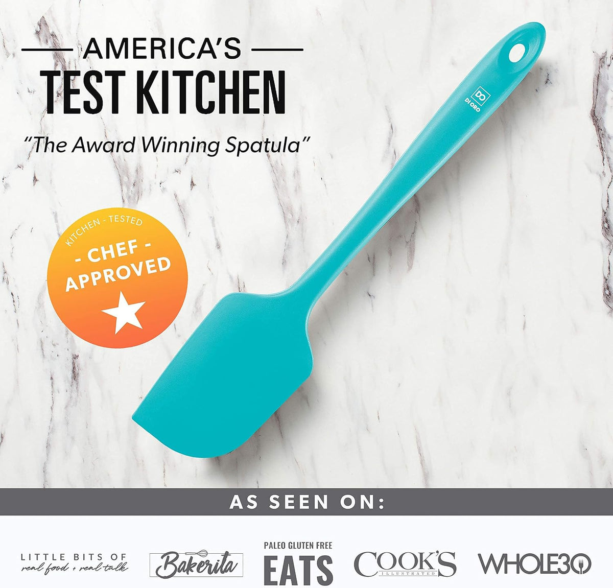 Silicone Spatula Set - 600F Heat Resistant, 3-Pc Black