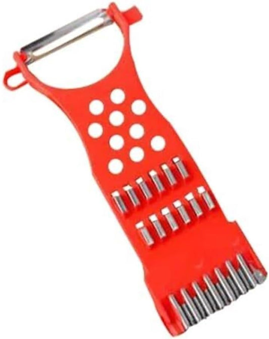 Rolling Multi Peeler and Julienne Cutter for Vegetables Fruits, Carrot Cucumber Peeler Tool, Red/White(Red)