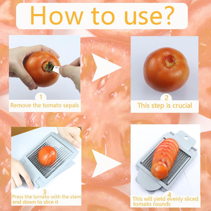 Tomato Slicer Tool Slicer Vegetable Cutter Slicer Vegetable Cutter Home Use | Stainless Steel Fruit Slicer Dedicated,Tomato Slicing Tool Portable,Easy Work for Hamburger Salad Tomato Cutter