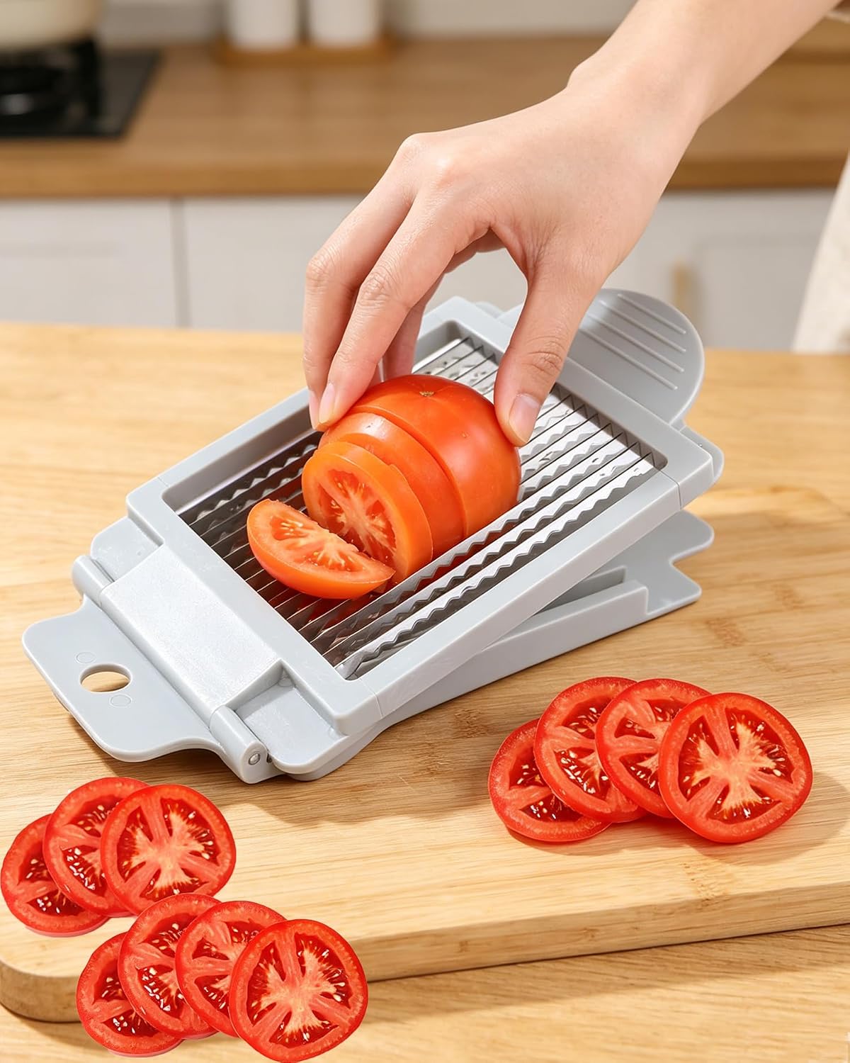 Tomato Slicer Tool Slicer Vegetable Cutter Slicer Vegetable Cutter Home Use | Stainless Steel Fruit Slicer Dedicated,Tomato Slicing Tool Portable,Easy Work for Hamburger Salad Tomato Cutter