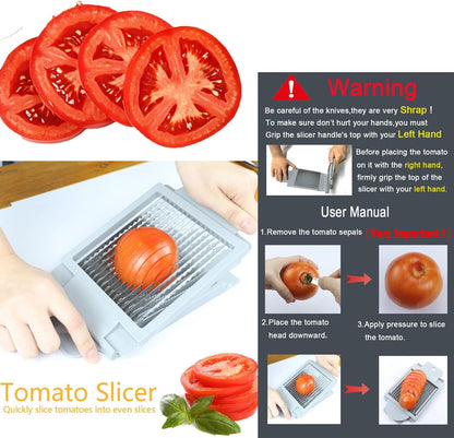 Tomato Slicer Tool Slicer Vegetable Cutter Slicer Vegetable Cutter Home Use | Stainless Steel Fruit Slicer Dedicated,Tomato Slicing Tool Portable,Easy Work for Hamburger Salad Tomato Cutter