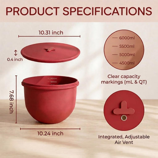 3PACK Silicone Bowl Liners with Lids for KitchenAid 7-Qt Bowl-Lift | Three 2 mm extra-thick, odor-free silicone liners with air valves lids for compatible 7-Qt bowl-lift mixers.