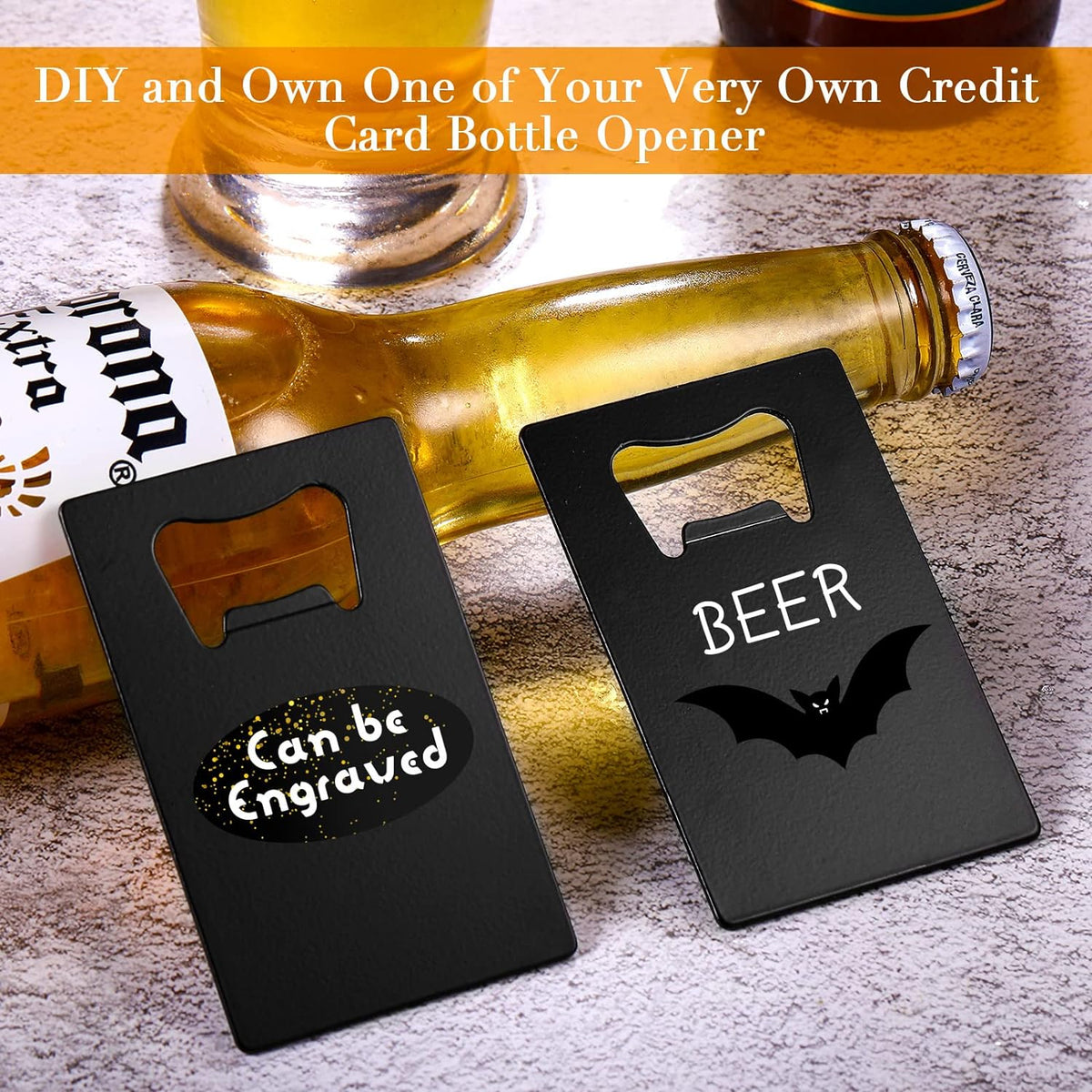 60 Pcs Credit Card Bottle Openers for Wallet,Classic