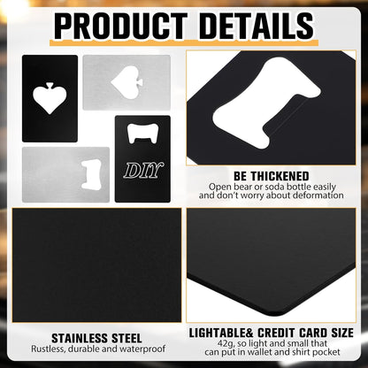 60 Pcs Credit Card Bottle Openers for Wallet,Classic