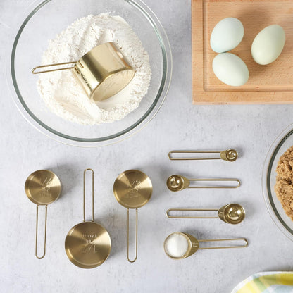 Richburn 4-Piece Gold Stainless Steel Measuring Spoons Set – Durable and Stylish Kitchen Measuring Tools for Precise Baking and Cooking