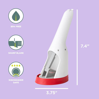 Original Stem Gem Strawberry Huller, Red/Green - and Hand-Held Slicer Strawberry Slicester, Cherry/Meringue