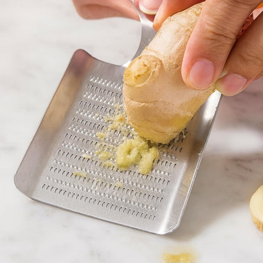 Compact Stainless Steel Grater, Mirror-Polished Grinder for Garlic, Ginger, Nutmeg, Wasabi and Chocolate