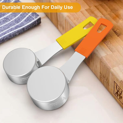 Stainless Steel 8-Piece Measuring Cups Set with Silicone Handle