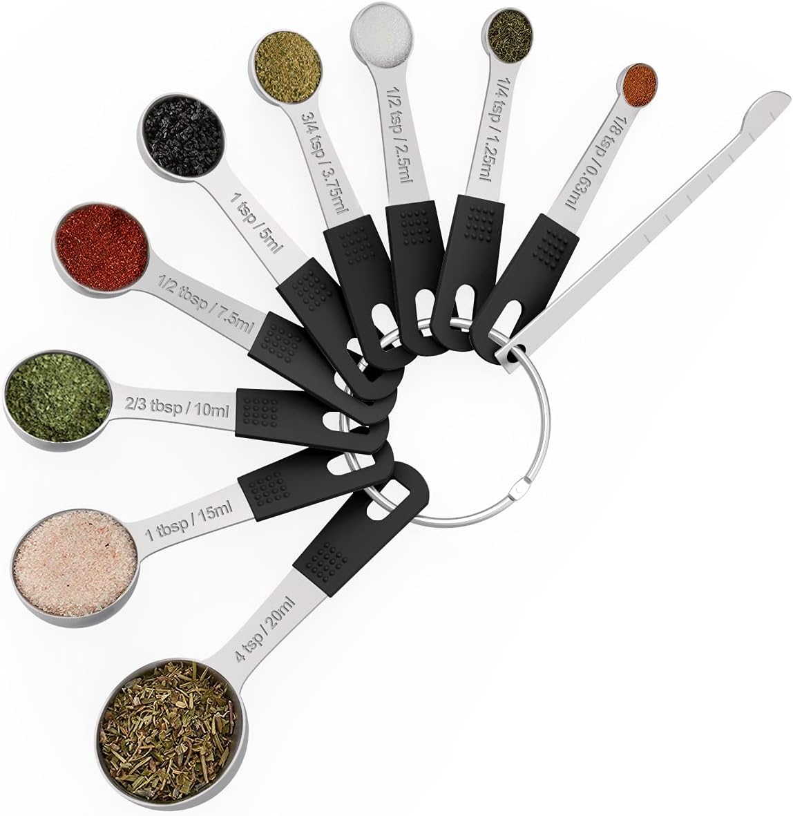 Stainless Steel 8-Piece Measuring Cups Set with Silicone Handle