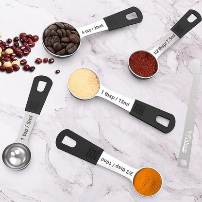 Stainless Steel 8-Piece Measuring Cups Set with Silicone Handle