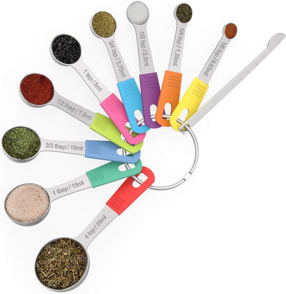 Stainless Steel 8-Piece Measuring Cups Set with Silicone Handle