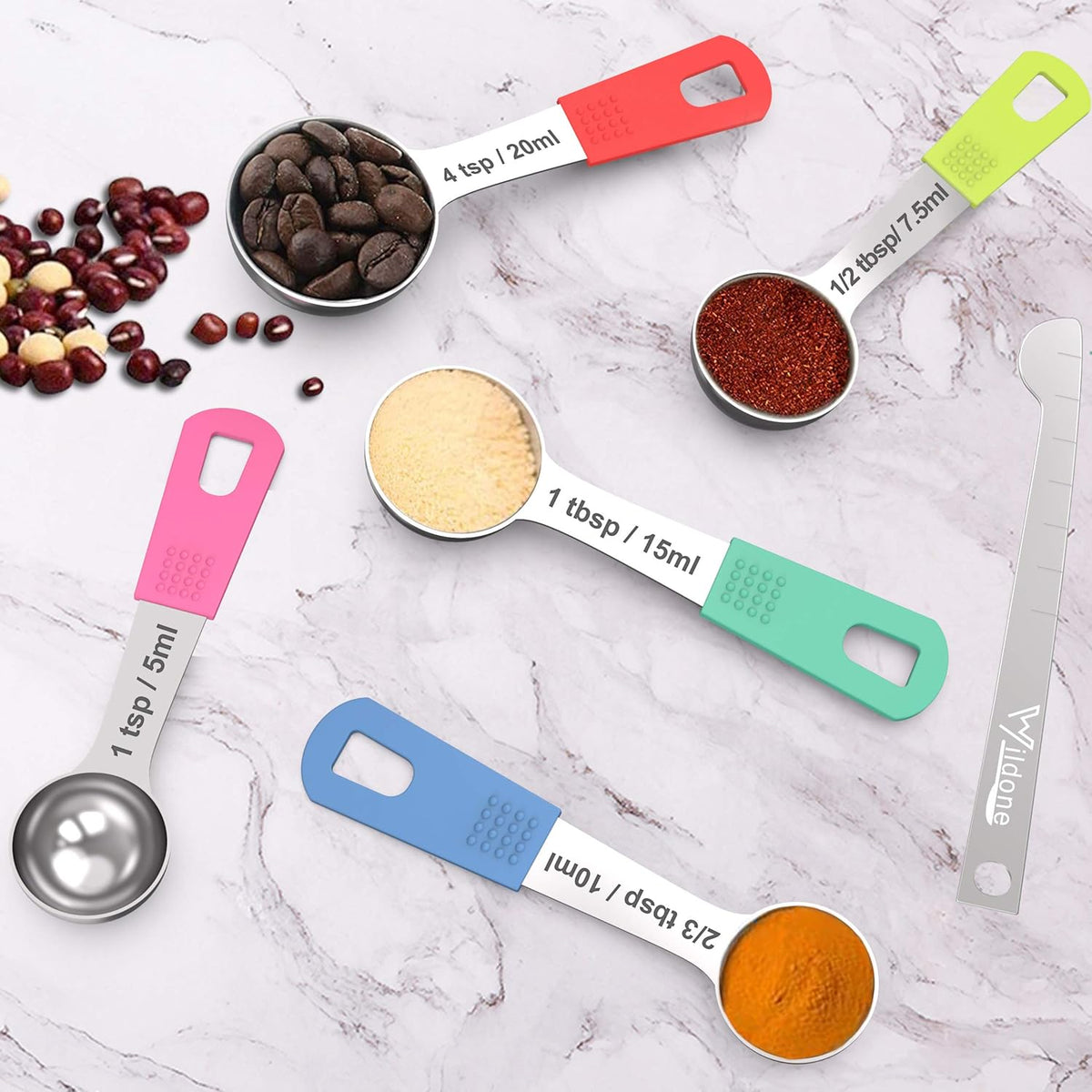 Stainless Steel 8-Piece Measuring Cups Set with Silicone Handle