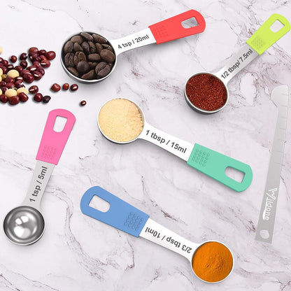 Stainless Steel 8-Piece Measuring Cups Set with Silicone Handle