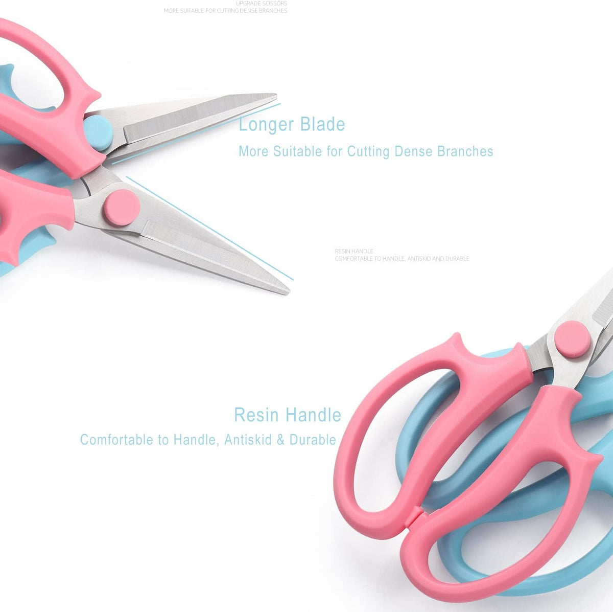 Flower Scissors, Premium Thickened Stainless Steel Floral Shears, Strong Pruner for Flowers, Branches and Leaves (Grey Green Slender)