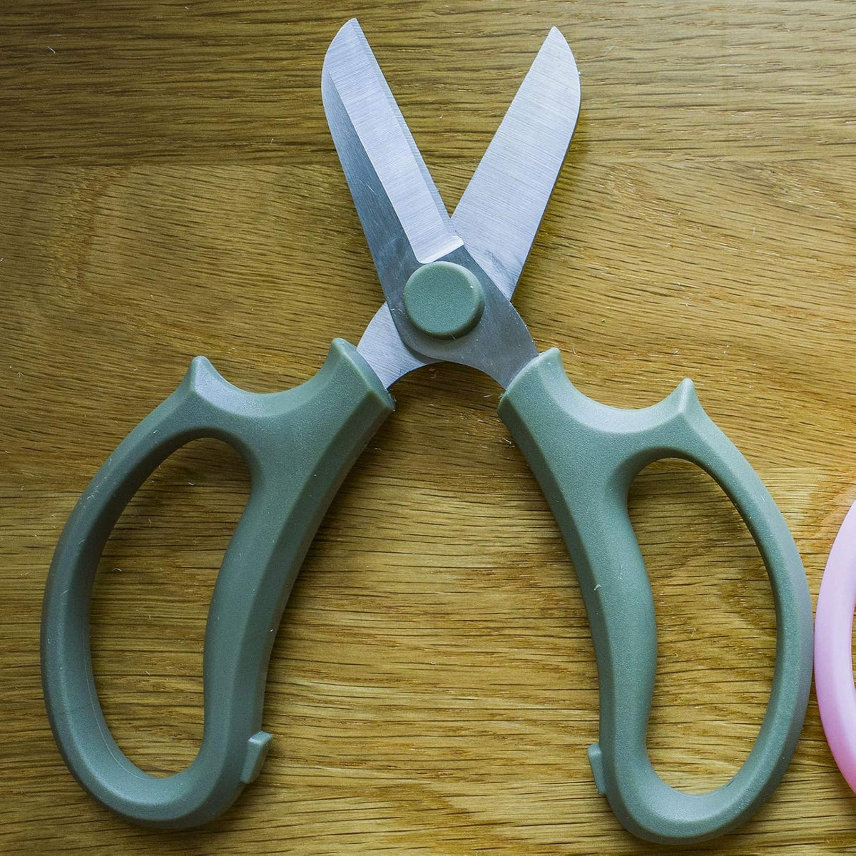 Flower Scissors, Premium Thickened Stainless Steel Floral Shears, Strong Pruner for Flowers, Branches and Leaves (Grey Green Slender)