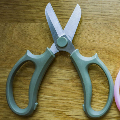 Flower Scissors, Premium Thickened Stainless Steel Floral Shears, Strong Pruner for Flowers, Branches and Leaves (Grey Green Slender)