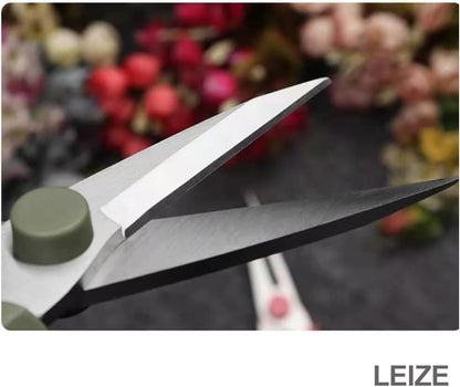 Flower Scissors, Premium Thickened Stainless Steel Floral Shears, Strong Pruner for Flowers, Branches and Leaves (Grey Green Slender)