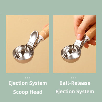 Set of 2 Stainless Steel Ice Cream Scoops - 1.85"x1.85" Deep Scoop with Spring-Loaded Release | Non-Stick Melon Baller for Fruits, Dessert & Cookie Dough