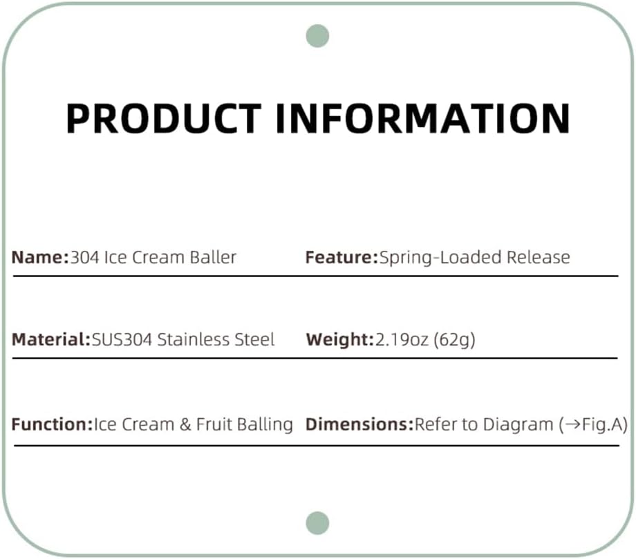 Set of 2 Stainless Steel Ice Cream Scoops - 1.85"x1.85" Deep Scoop with Spring-Loaded Release | Non-Stick Melon Baller for Fruits, Dessert & Cookie Dough