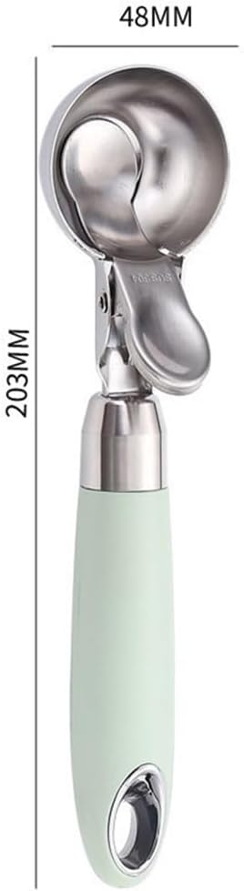 Set of 2 Stainless Steel Ice Cream Scoops - 1.85"x1.85" Deep Scoop with Spring-Loaded Release | Non-Stick Melon Baller for Fruits, Dessert & Cookie Dough