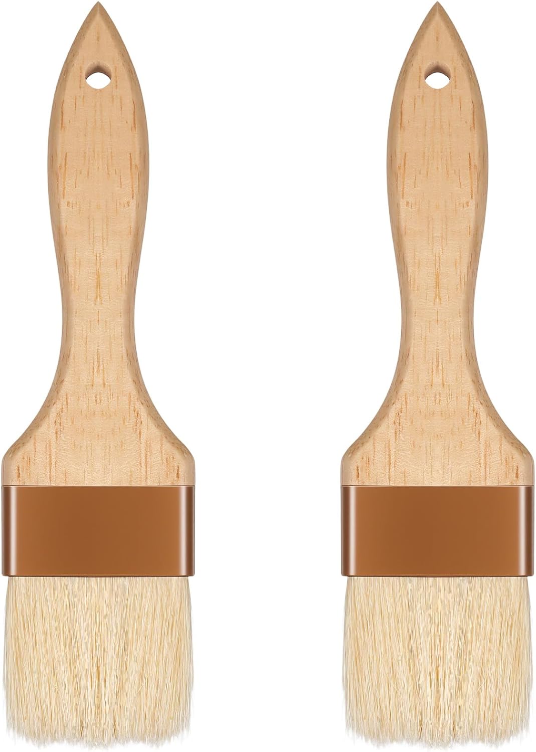 2 Pcs 2 inch Pastry Brush Bristle Basting Brushes Cooking Baking BBQ Oil Brush Food Brushes for Cooking Butter Oil Egg Marinade Grilling Durable Kitchen Marinade Butter Culinary Utensil
