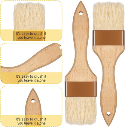 2 Pcs 2 inch Pastry Brush Bristle Basting Brushes Cooking Baking BBQ Oil Brush Food Brushes for Cooking Butter Oil Egg Marinade Grilling Durable Kitchen Marinade Butter Culinary Utensil
