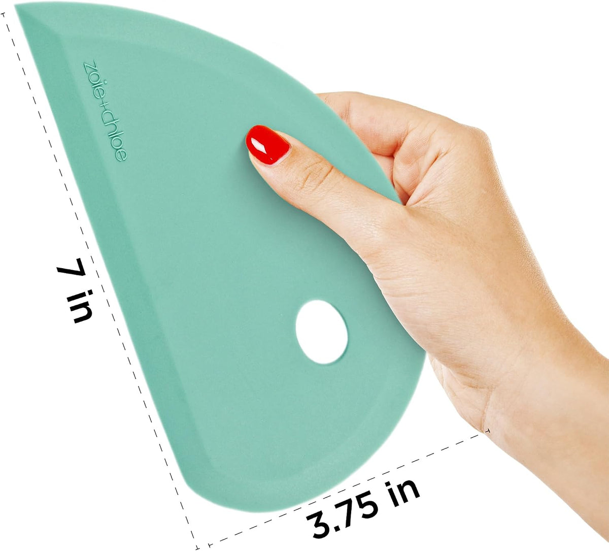Multipurpose Silicone Bowl Scraper - Dough Scraper for Cleaning Mixing Bowls, Baking Pan - Silicone Scraper Spatula For Painting, Smoothing, Frosting, Cake Decorating - Blue, 7x3.75"