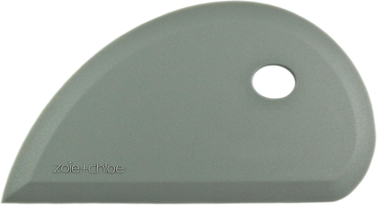 Multipurpose Silicone Bowl Scraper - Dough Scraper for Cleaning Mixing Bowls, Baking Pan - Silicone Scraper Spatula For Painting, Smoothing, Frosting, Cake Decorating - Blue, 7x3.75"
