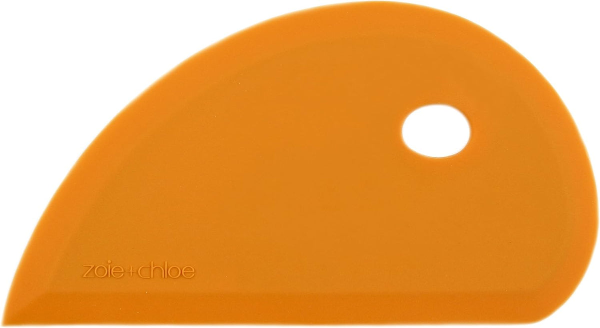 Multipurpose Silicone Bowl Scraper - Dough Scraper for Cleaning Mixing Bowls, Baking Pan - Silicone Scraper Spatula For Painting, Smoothing, Frosting, Cake Decorating - Blue, 7x3.75"