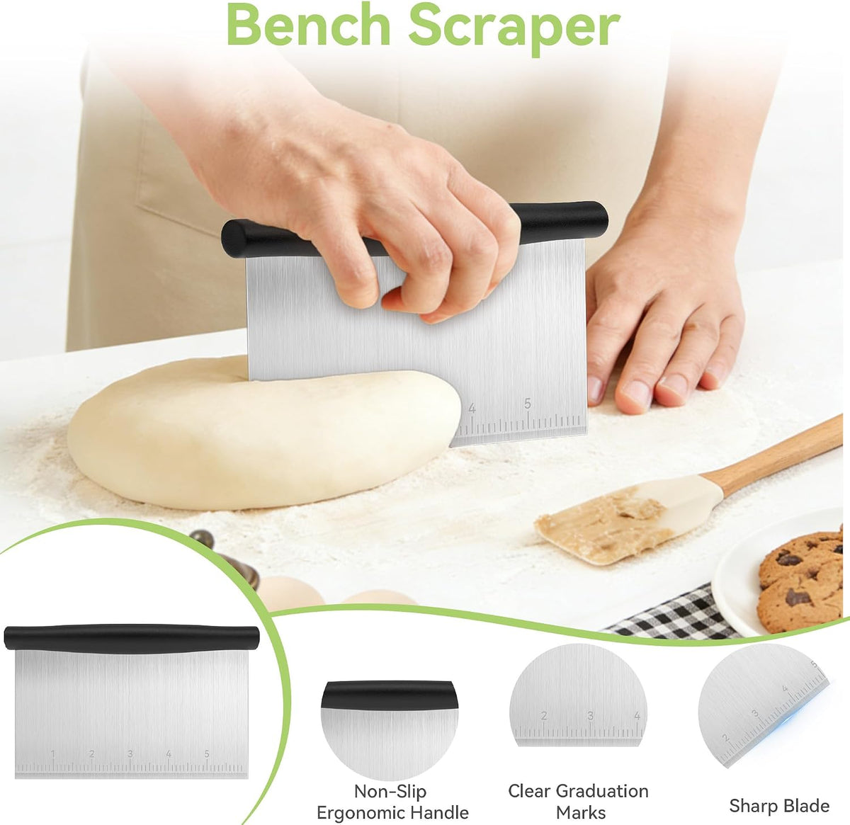 Large Pastry Blender, Heavy Duty, Food-Grade Stainless Steel, 4 Inch