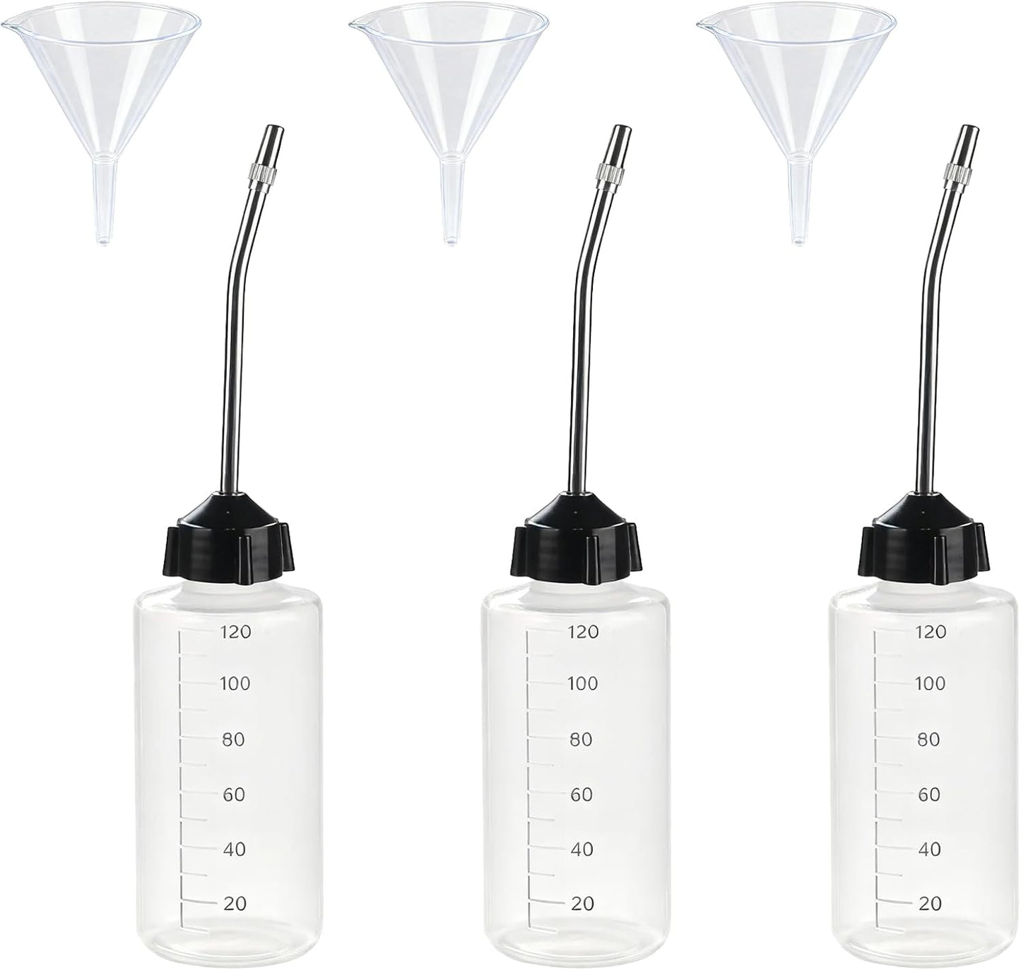 3 Pcs Needle Oiler (4 OZ), Precision Gun Oil Bottle, LDPE Oil Applicator with Extra Long 3.5 Inch Stainless Needle Tip – Easy to Use for Gun Oil, Crafts, Hinges, Sewing Machines and More