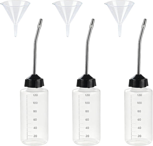 3 Pcs Needle Oiler (4 OZ), Precision Gun Oil Bottle, LDPE Oil Applicator with Extra Long 3.5 Inch Stainless Needle Tip – Easy to Use for Gun Oil, Crafts, Hinges, Sewing Machines and More
