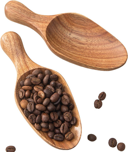 Big Coffee Scoop Shovel, Large Ground Coffee Scoop, Wooden Bean Salt Spoons, Wood Serving Spoons for Beans Powder Sugar from Big Jars Canisters, Multifunctional Kitchen Scoop