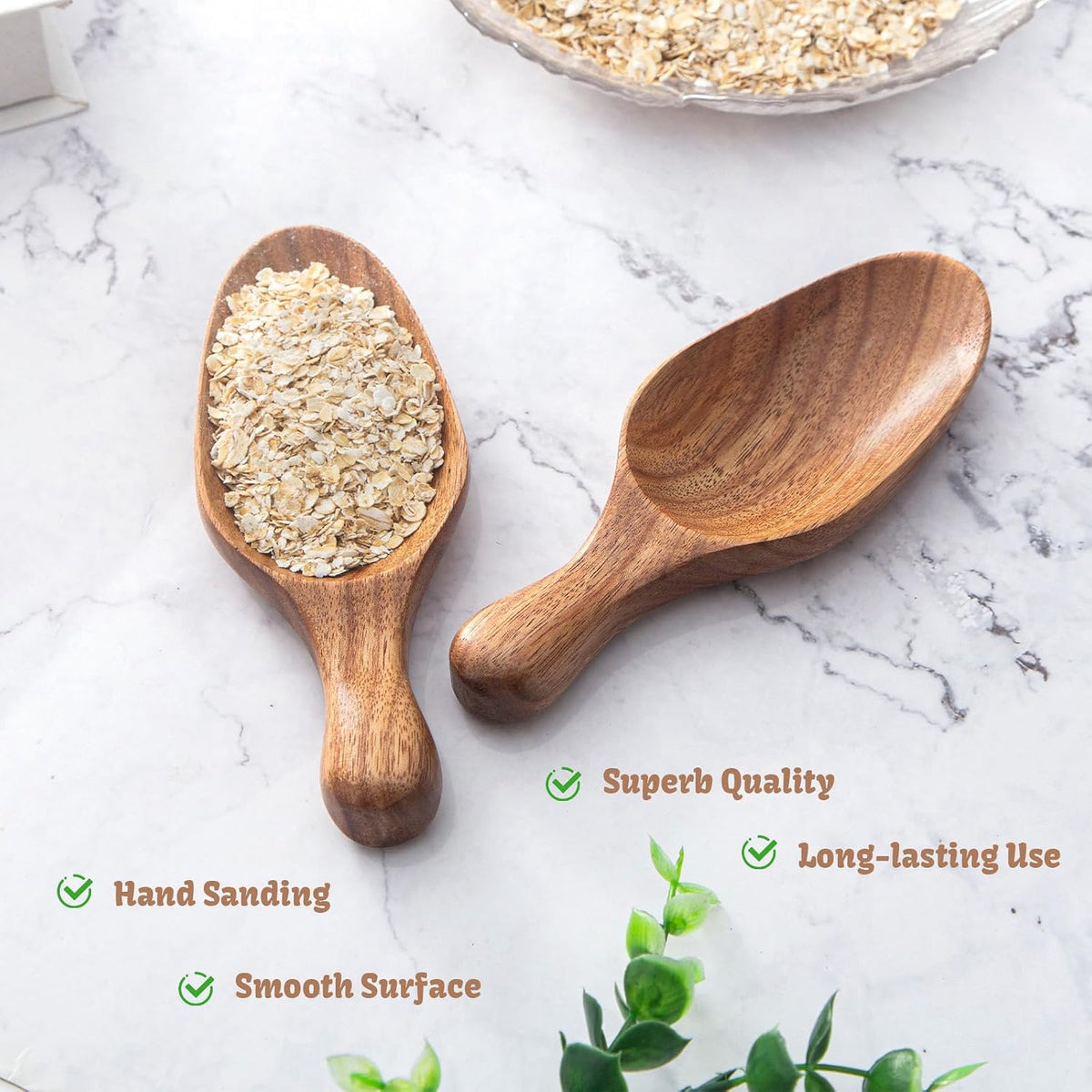 Big Coffee Scoop Shovel, Large Ground Coffee Scoop, Wooden Bean Salt Spoons, Wood Serving Spoons for Beans Powder Sugar from Big Jars Canisters, Multifunctional Kitchen Scoop