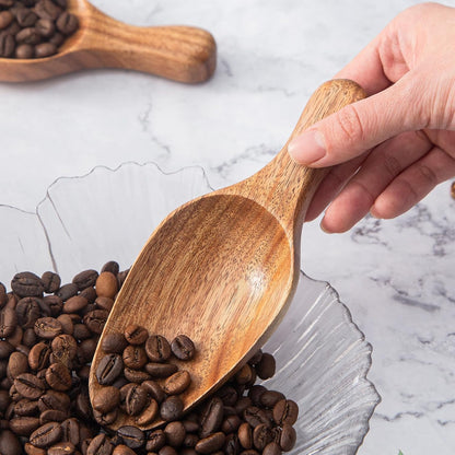 Big Coffee Scoop Shovel, Large Ground Coffee Scoop, Wooden Bean Salt Spoons, Wood Serving Spoons for Beans Powder Sugar from Big Jars Canisters, Multifunctional Kitchen Scoop