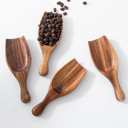 Big Coffee Scoop Shovel, Large Ground Coffee Scoop, Wooden Bean Salt Spoons, Wood Serving Spoons for Beans Powder Sugar from Big Jars Canisters, Multifunctional Kitchen Scoop